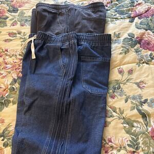 3 Pair Men’s Draw String Elastic Waist Jeans Size 3x Black & Dark Blue Lot #3